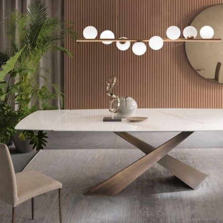Riflessi - Table Living Extensible - Plateau en Ceramique Riflessi - Table Living Extensible - Plateau en Ceramique