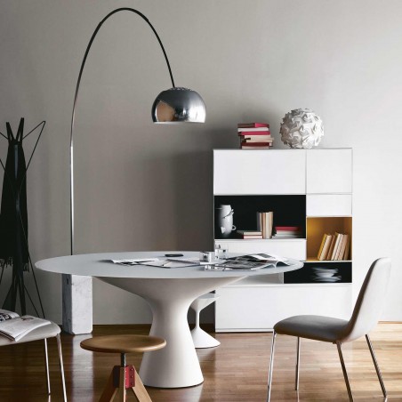 Zanotta - Blanco Table - Glass Top Zanotta - Blanco Table - Glass Top