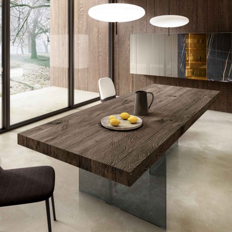 Lago - Table Air Glass - Pieds en Verre Foncé Lago - Table Air Glass - Pieds en Verre Foncé
