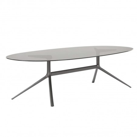 Poliform - Mondrian Table Oval Verre Poliform - Mondrian Table Oval Verre