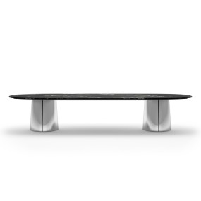 Molteni&C - Mateo Tavolo Ovale 2024 - Base Acciaio Lucido