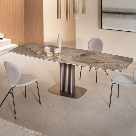 Riflessi - Sabino Table Extensible avec Base Onda Riflessi - Sabino Table Extensible avec Base Onda