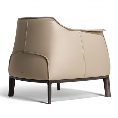 Poltrona Frau - Archibald Armchair with wood basement Poltrona Frau - Archibald Armchair with wood basement