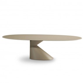 Lago - Chapeau Table Ovale Verre Laqué