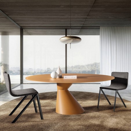 Lago - Chapeau Table Ovale Verre Laqué