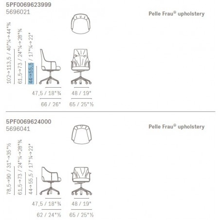 Poltrona Frau - Archibald Task Executive Chaise Bureau