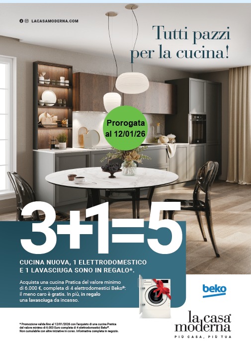 Cucina moderna elettrodomestici gratis promo La Casa Moderna Beko