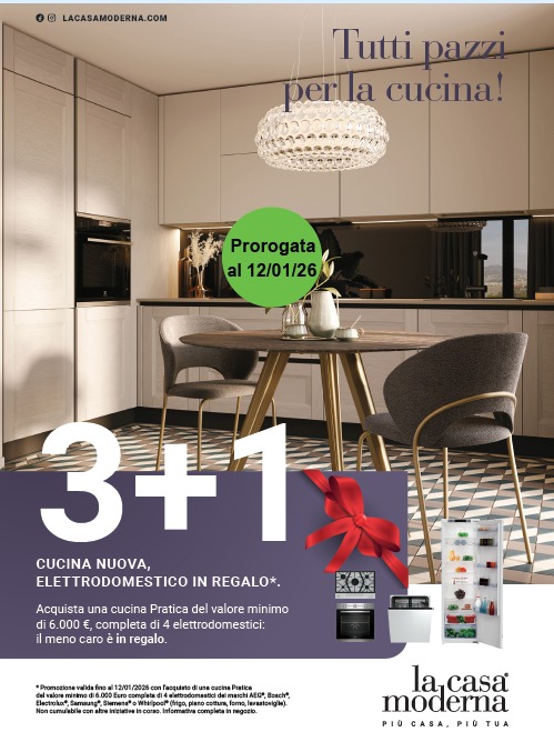 Promo 3+1 cucina moderna con elettrodomestici in regalo La Casa Moderna